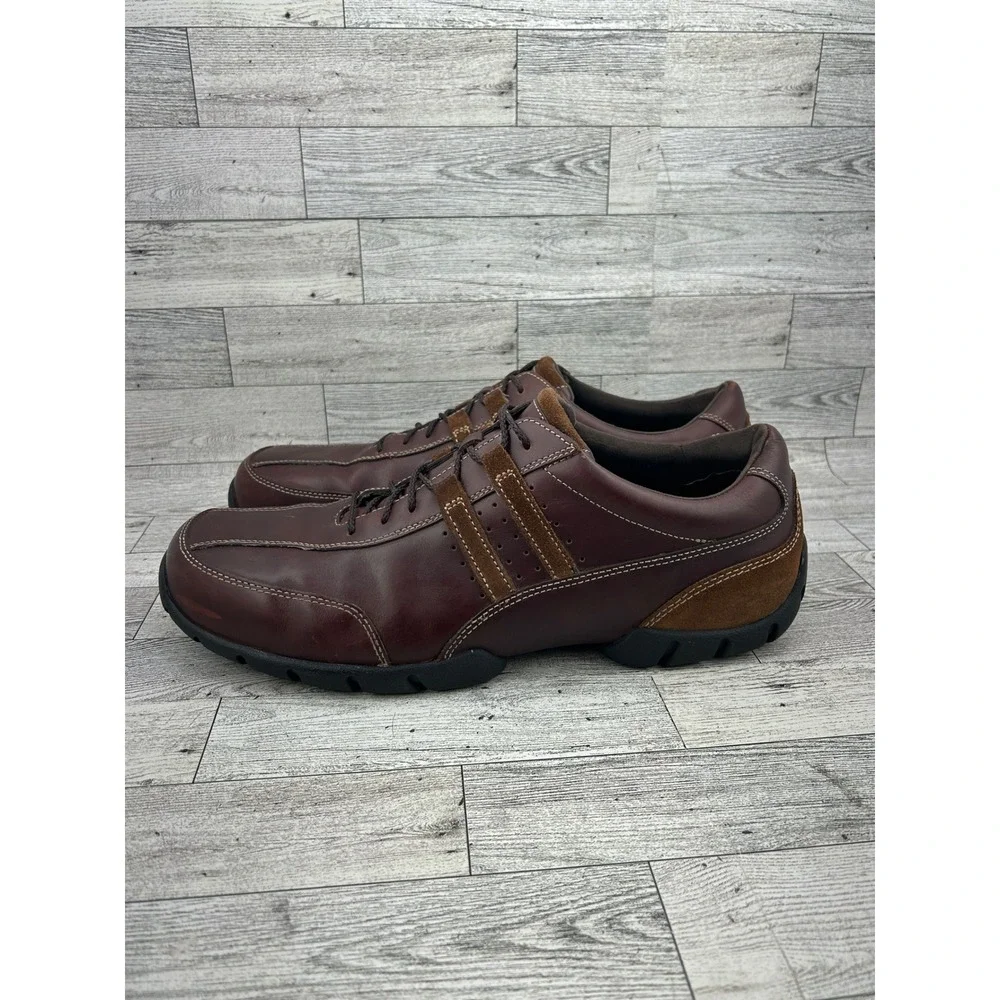 Rockport XCS‎ Men's Leather Brown Lace Up Comfort Driving Moccasin Shoes 14M